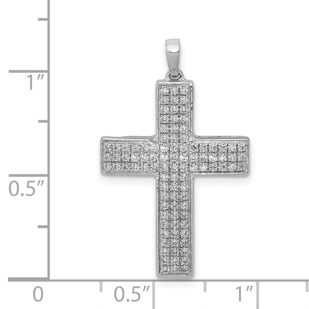 14k White Gold 1/2ct. Diamond Latin Cross Pendant