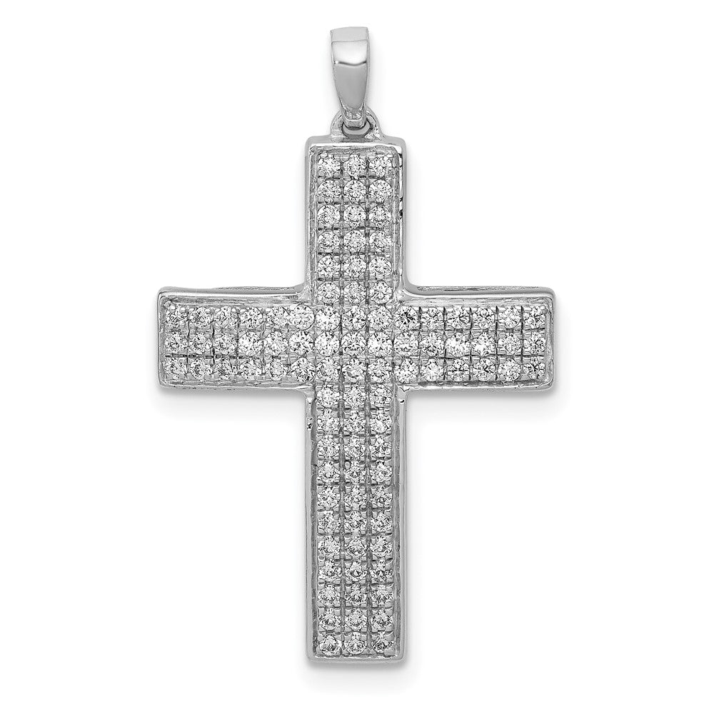 14k White Gold 1/2ct. Diamond Latin Cross Pendant