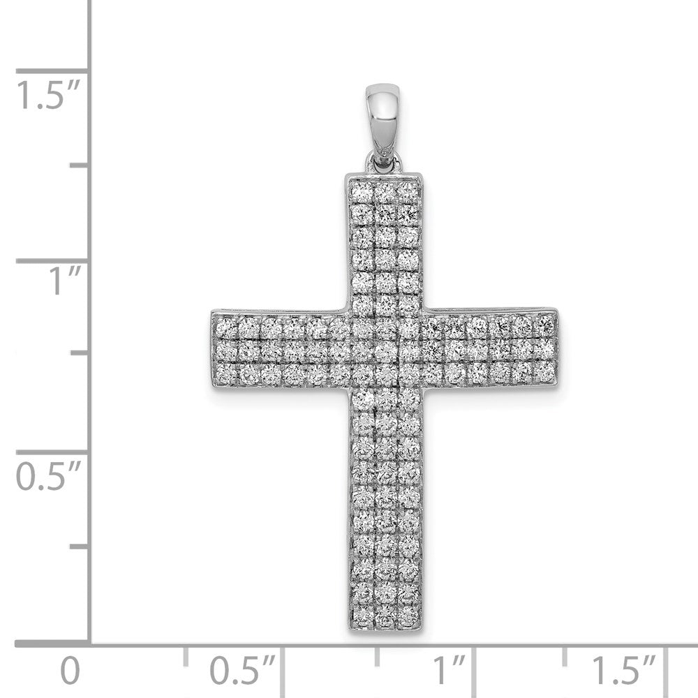 14k White Gold 1ct. Diamond Latin Cross Pendant