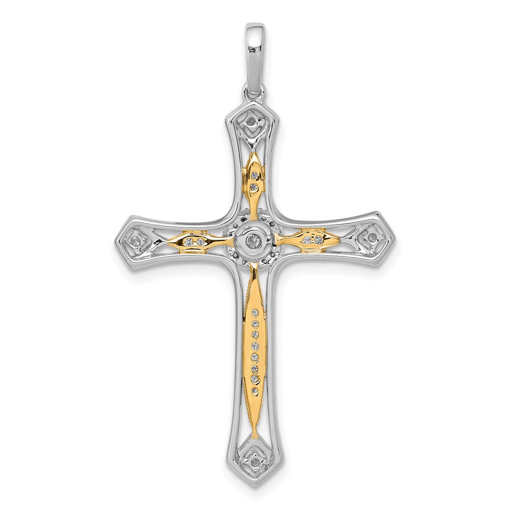 14k Two-tone 1/5ct. Diamond Cross Pendant