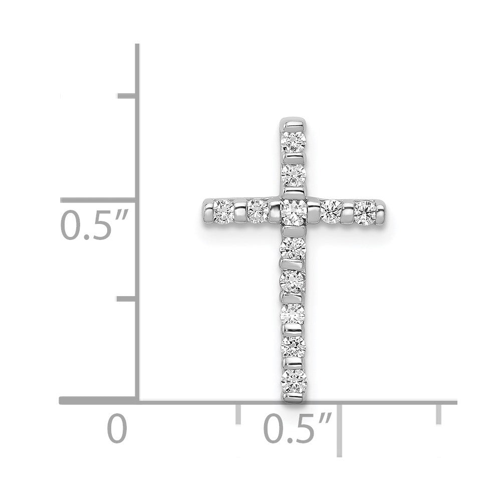 14k White Gold 1/4ct. Diamond Cross Chain Slide
