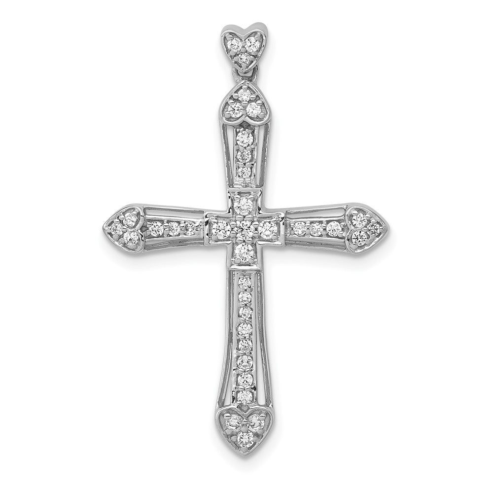 14k White Gold 1/3ct. Diamond Cross Pendant