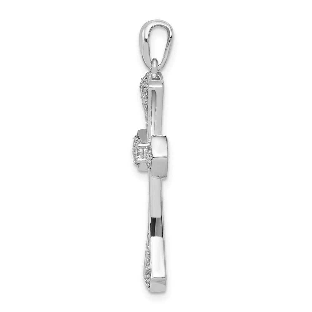 14k White Gold 1/6ct. Diamond Cross Pendant