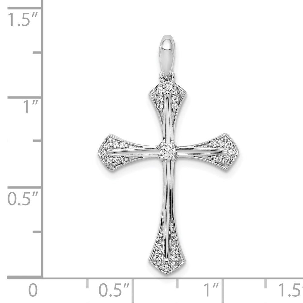 14k White Gold 1/6ct. Diamond Cross Pendant
