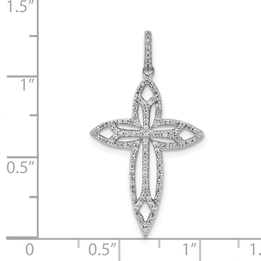 14k White Gold 1/4ct. Diamond Fancy Cross Pendant
