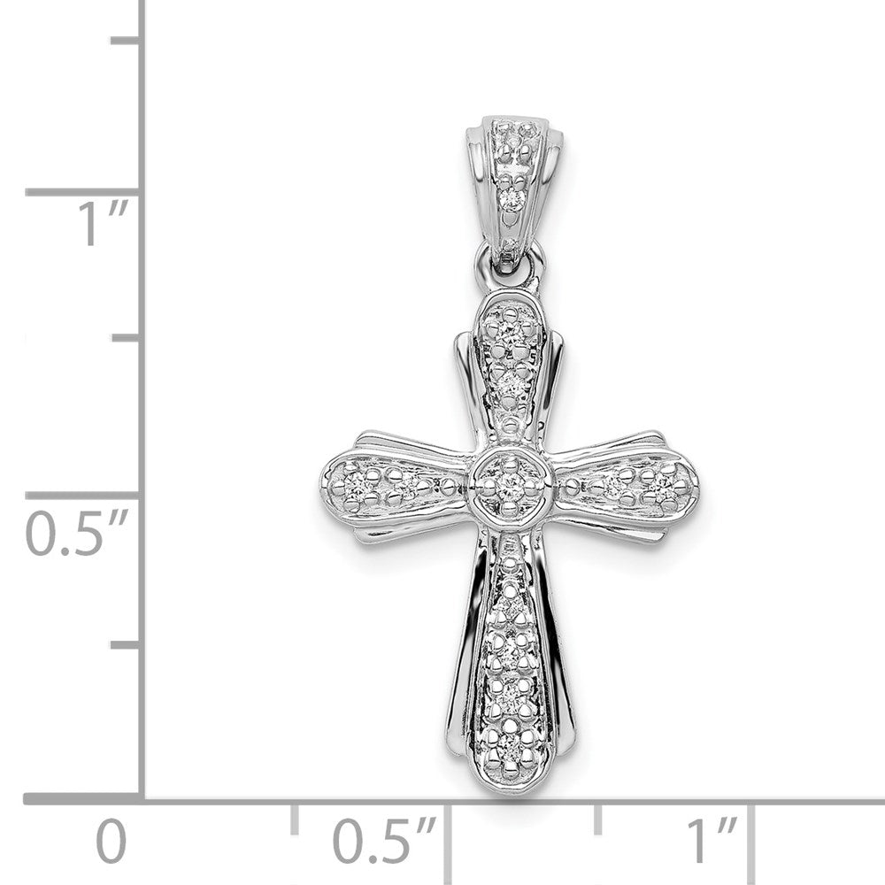 14k White Gold 1/10ct. Diamond Cross Pendant