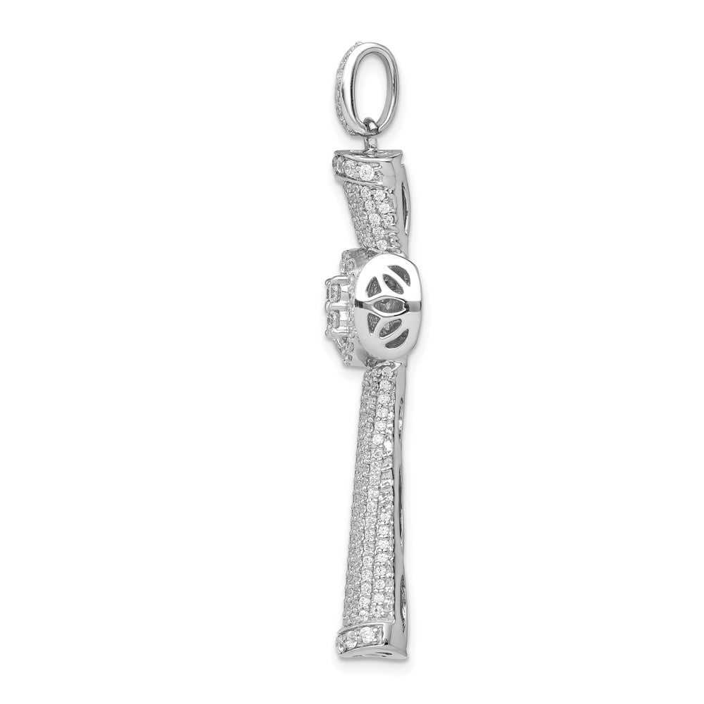 14k White Gold Diamond Cross Pendant
