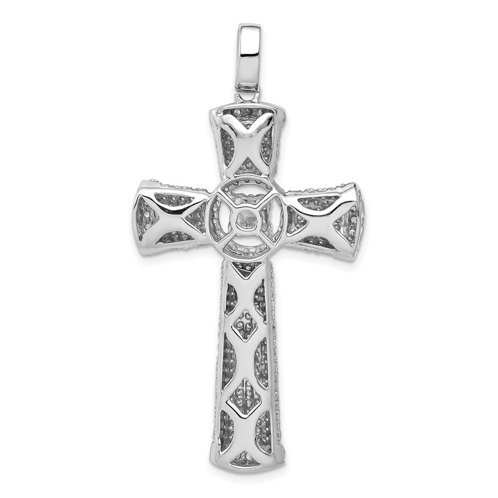 14k White Gold Diamond Cross Pendant