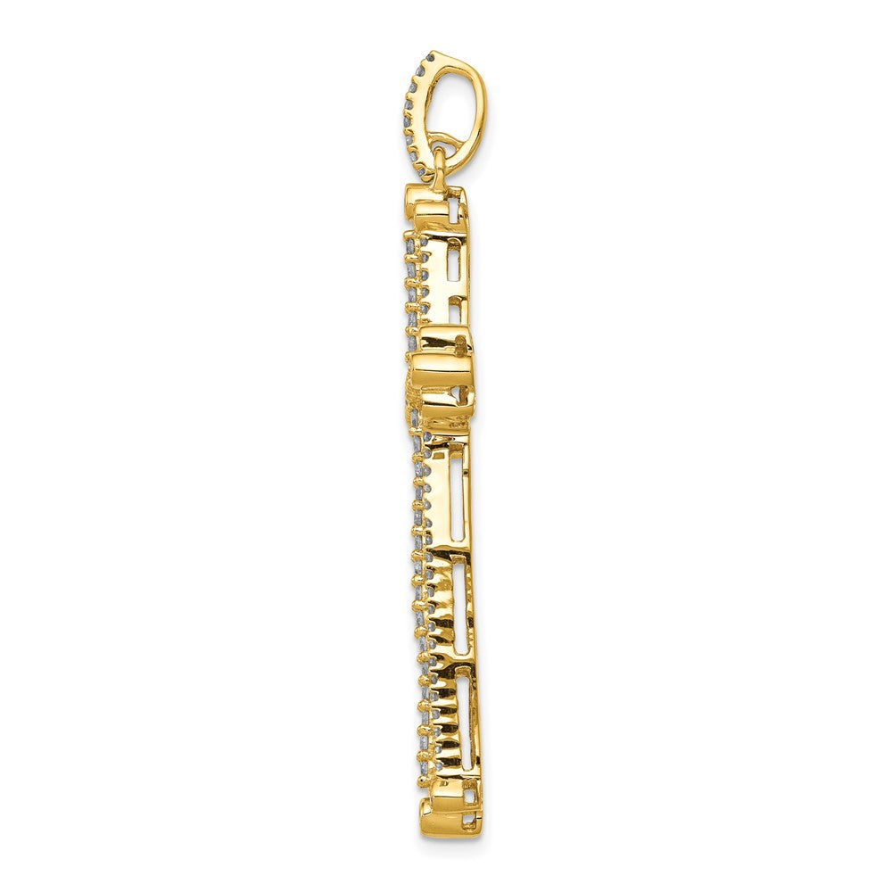 14k Diamond Budded Cross Pendant