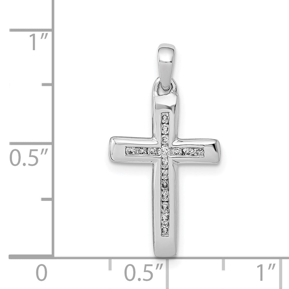 14k White Gold Small 1/10ct. Diamond Cross Pendant