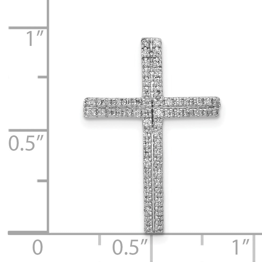 14k White Gold 1/4ct. Diamond Cross Chain Slide