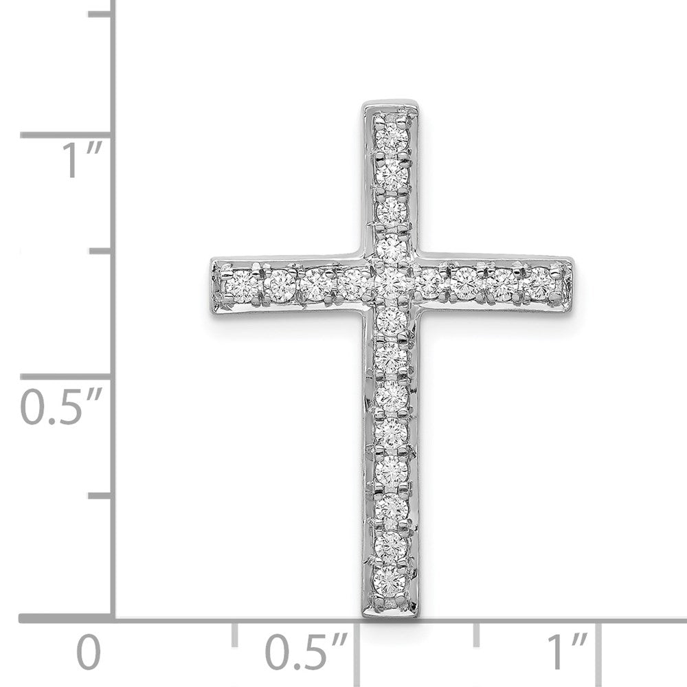 14k White Gold 3/8ct. Diamond Cross Chain Slide