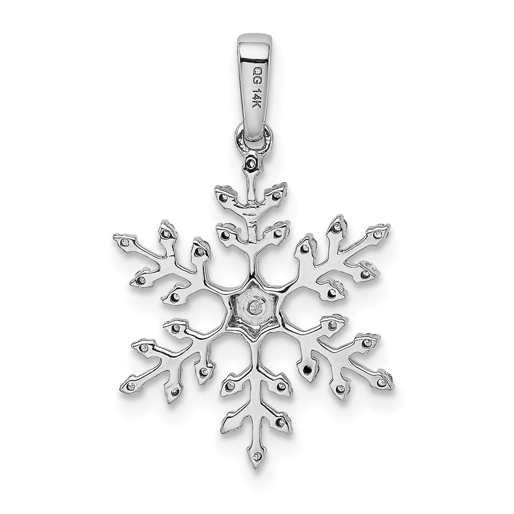14k White Gold 1/6ct. Diamond Snowflake Pendant