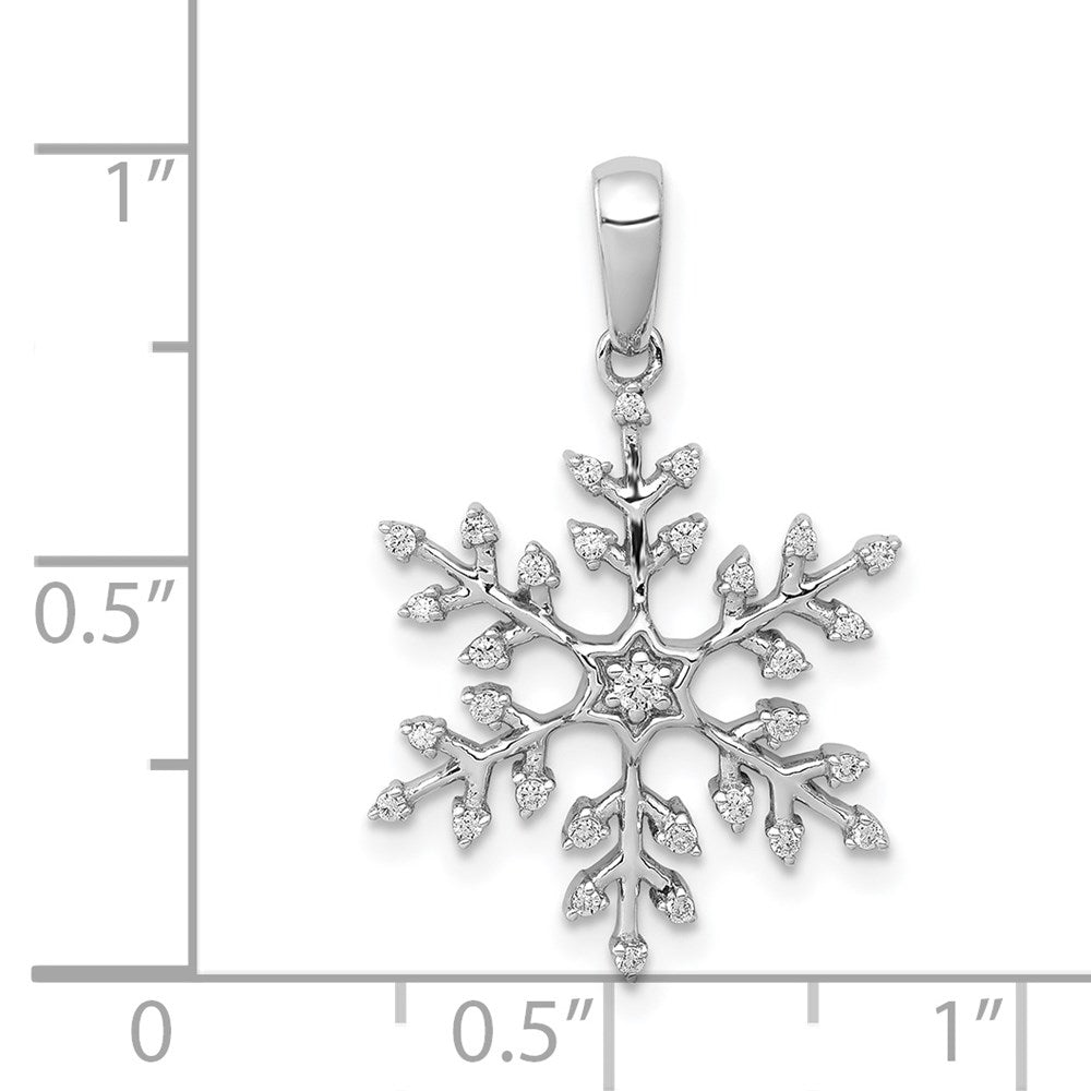 14k White Gold 1/6ct. Diamond Snowflake Pendant