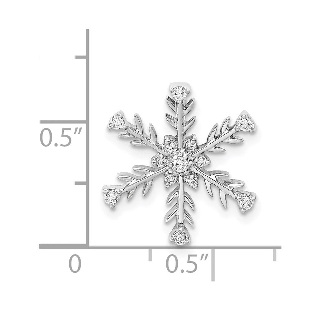 14k White Gold 1/6ct. Diamond Snowflake Chain Slide