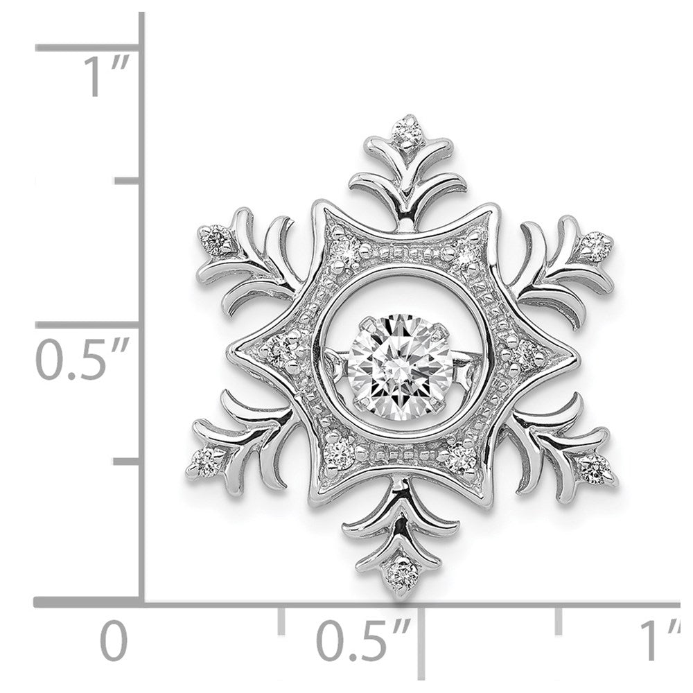 14k White Gold 3/8ct. Vibrant Moving Diamond Snowflake Chain Slide