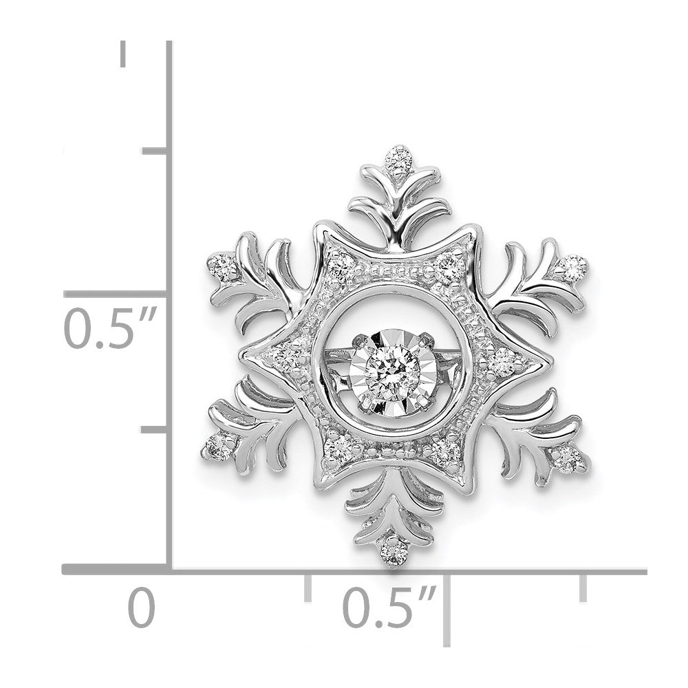14k White Gold 1/6ct. Vibrant Moving Diamond Snowflake Chain Slide