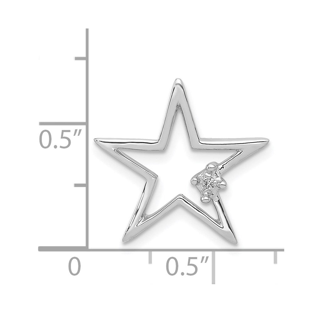 14k White Gold .01ct. Diamond Star Chain Slide