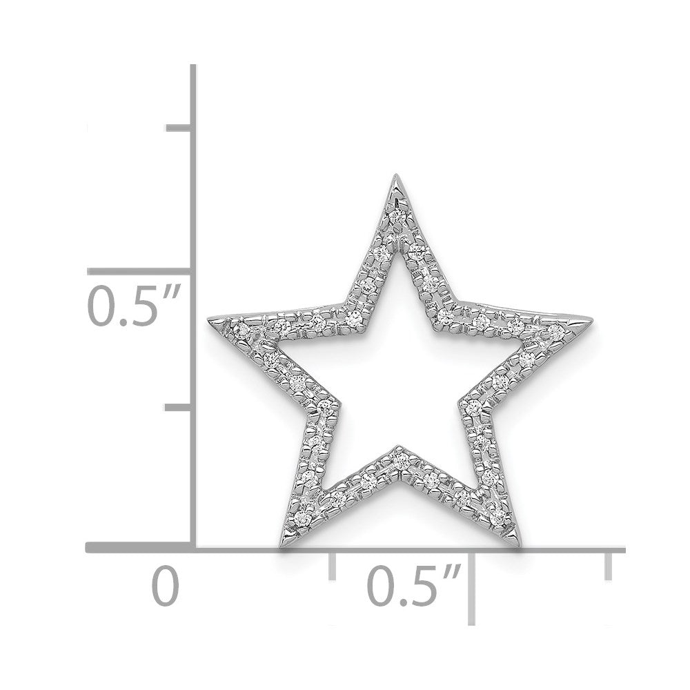 14k White Gold Diamond Star Chain Slide