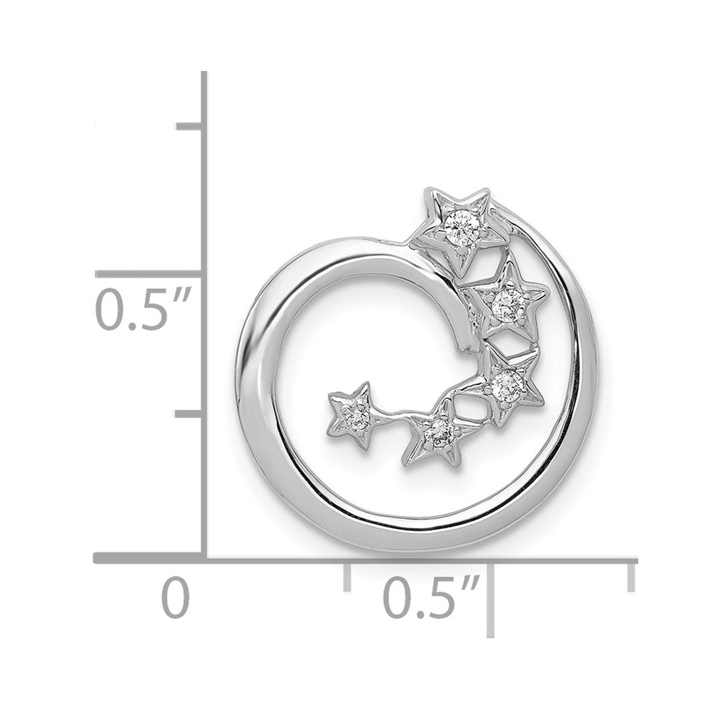 14k White Gold Diamond Stars Chain Slide