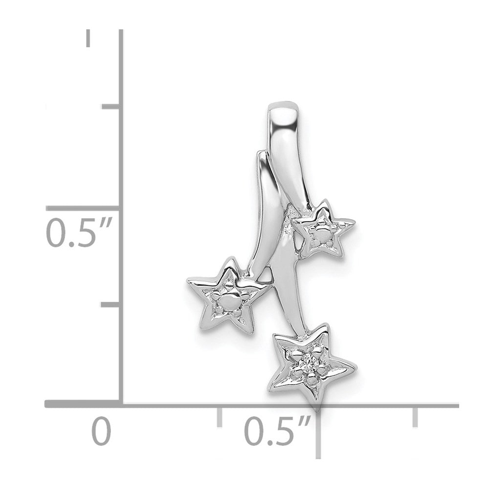 14k White Gold Diamond Shooting Stars Chain Slide