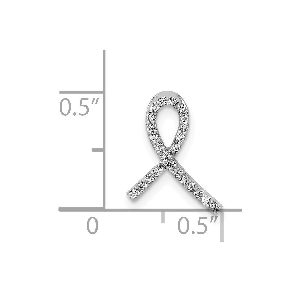 14k White Gold Awareness 1/10ct. Diamond Slide Pendant