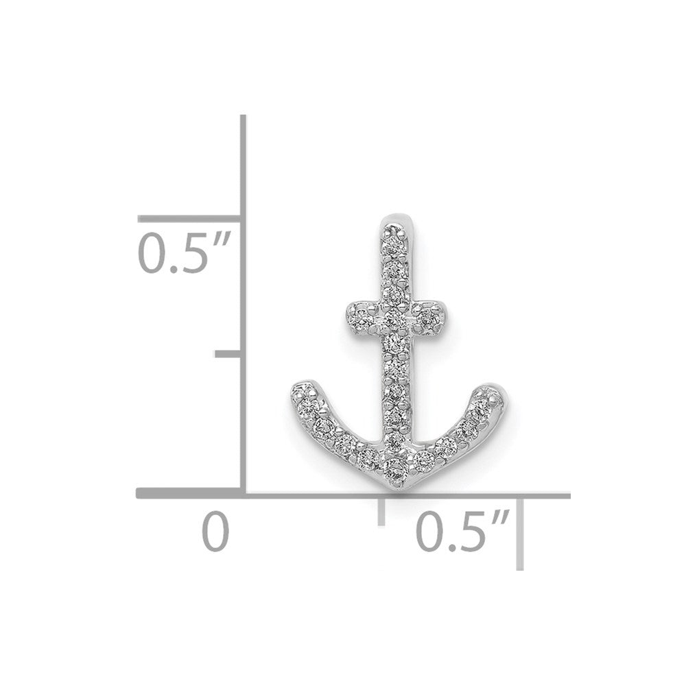 14k White Gold 1/10ct. Diamond Anchor Chain Slide