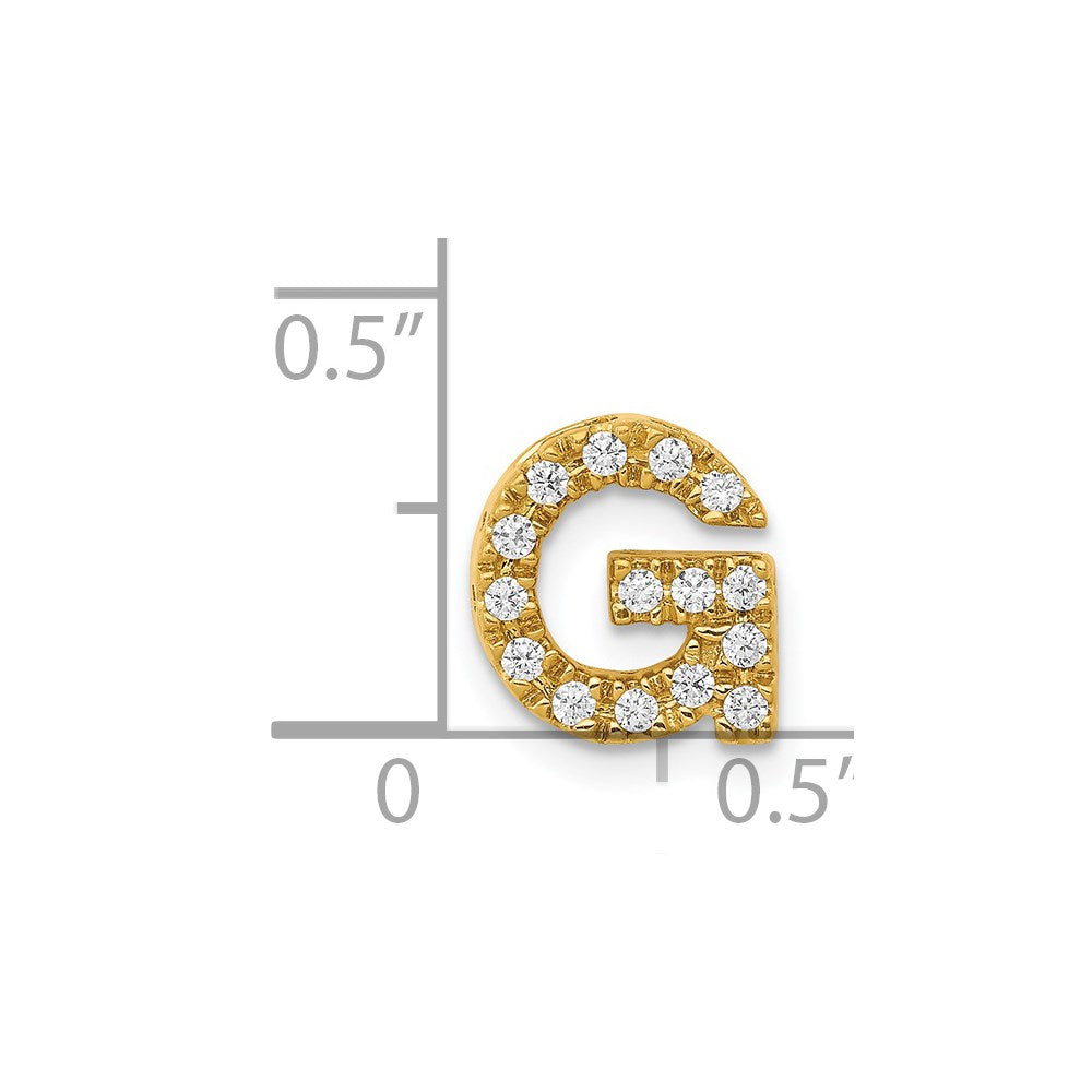 14K Diamond Letter G Initial Charm