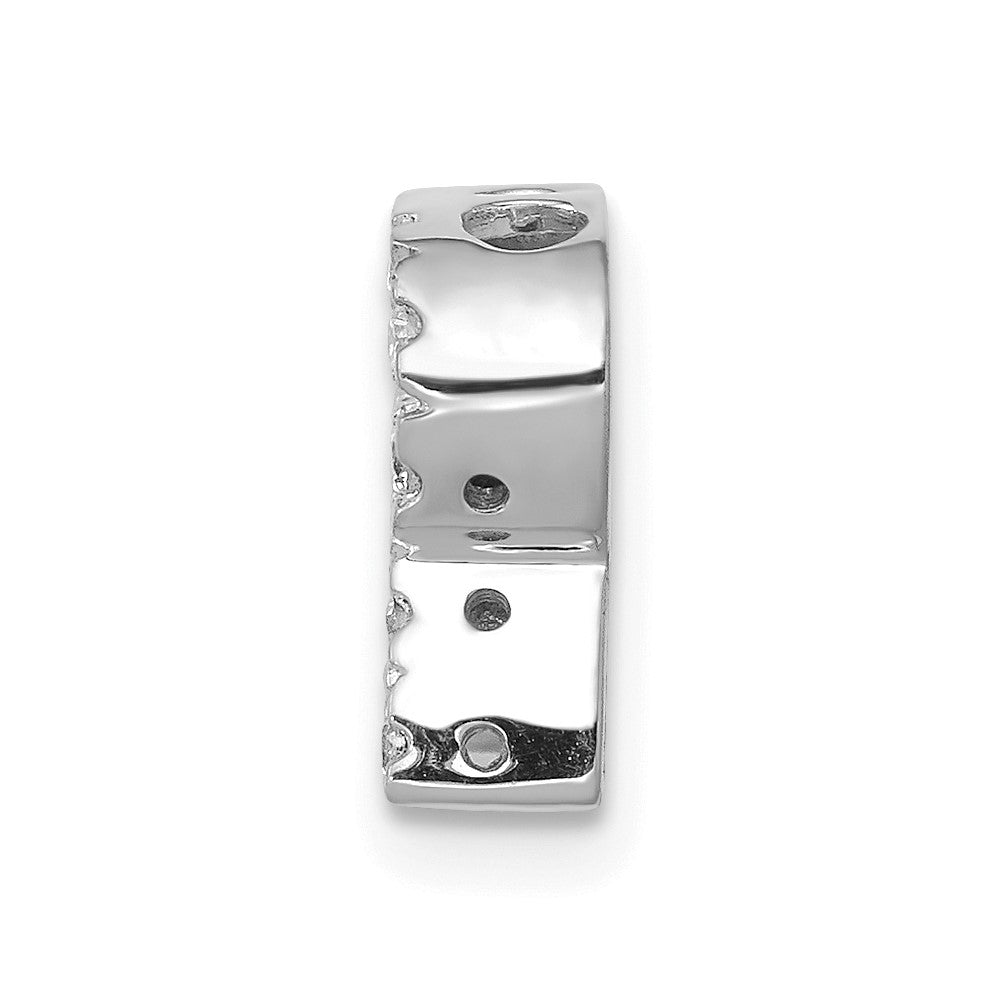 14K White Gold Diamond Letter R Initial Charm