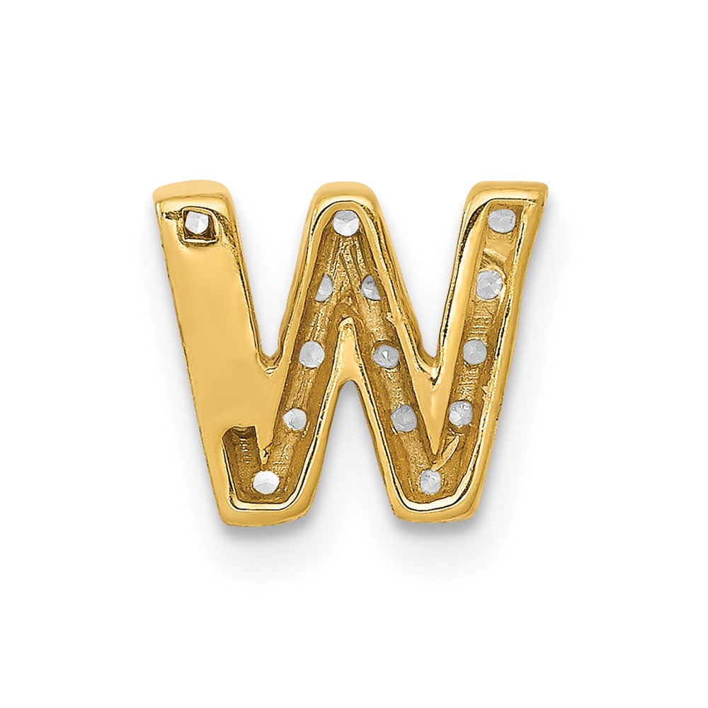 14K Diamond Letter W Initial Charm