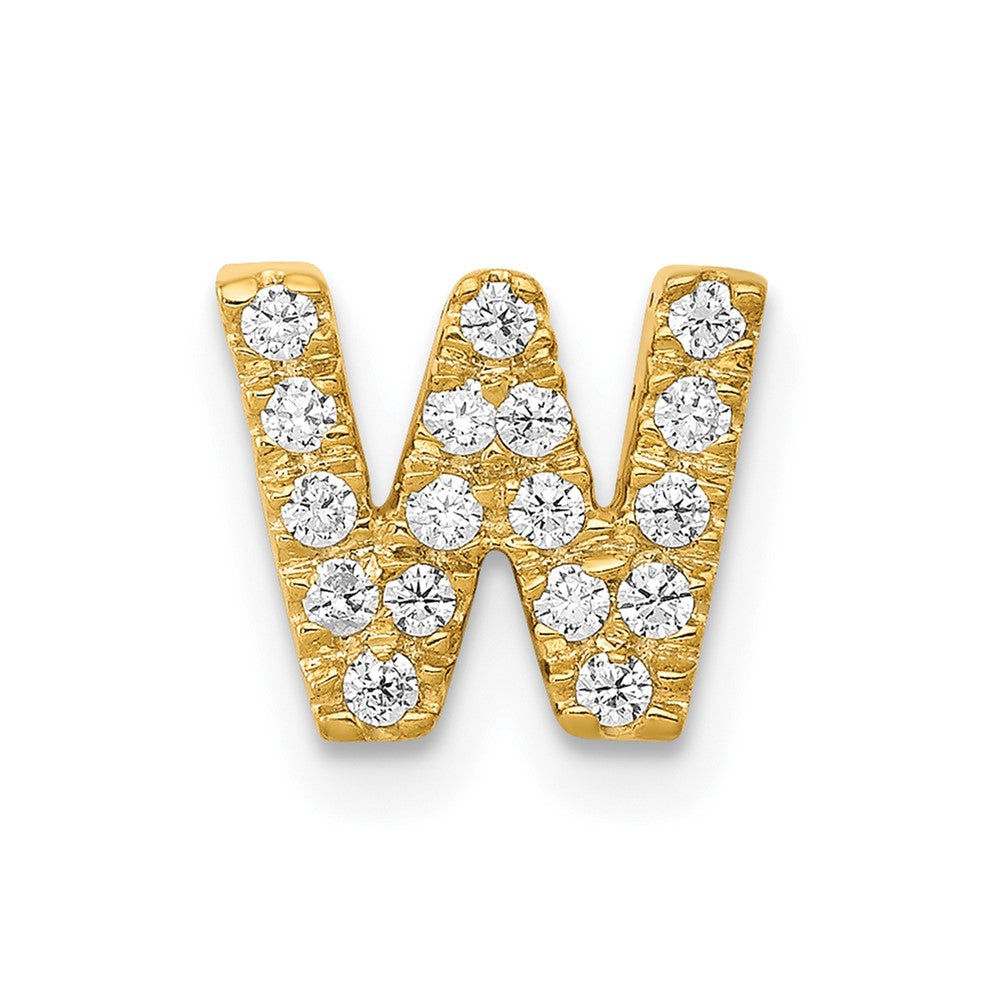 14K Diamond Letter W Initial Charm
