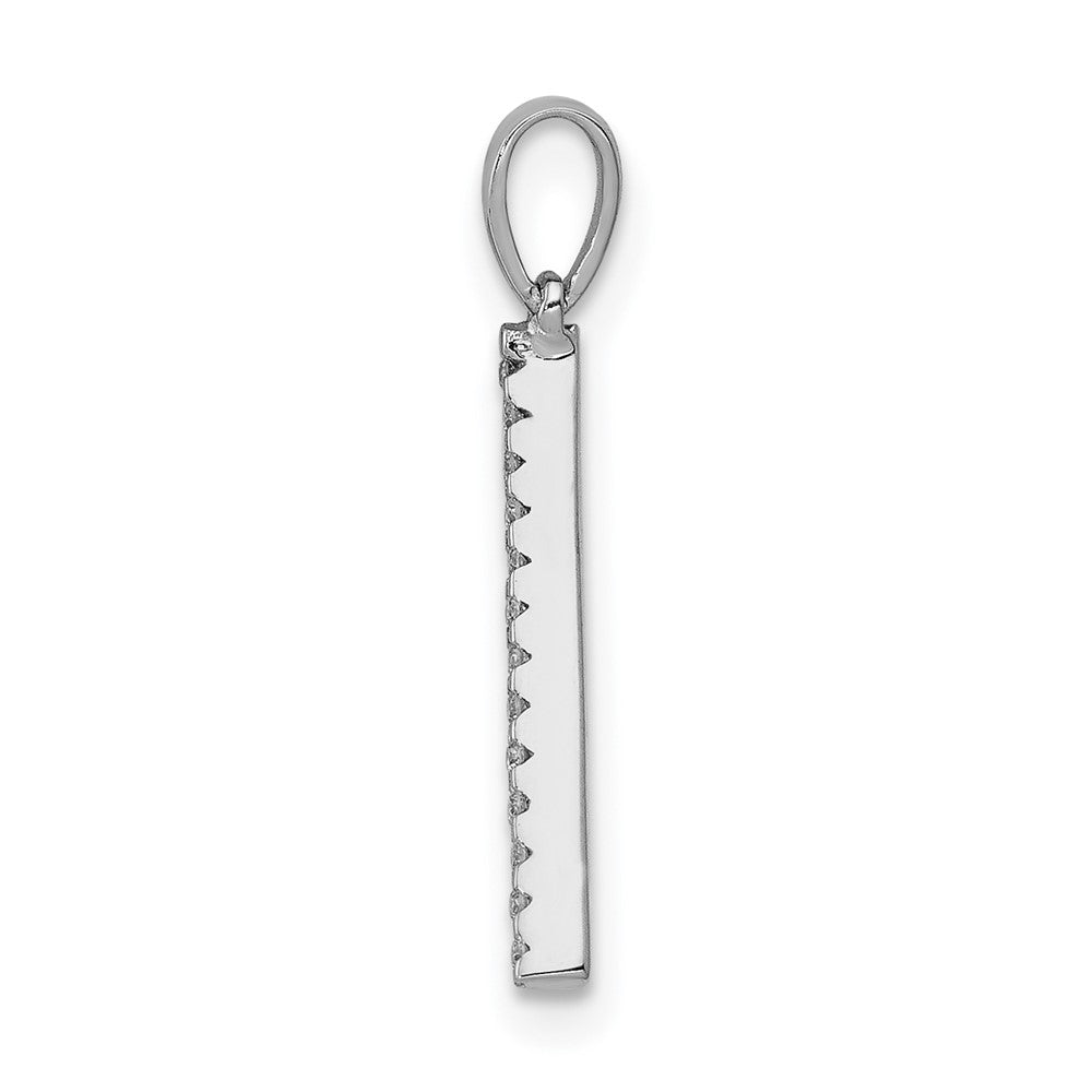 14K White Gold Diamond Letter A Initial Pendant