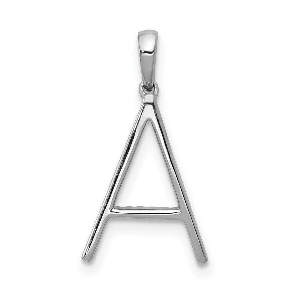 14K White Gold Diamond Letter A Initial Pendant