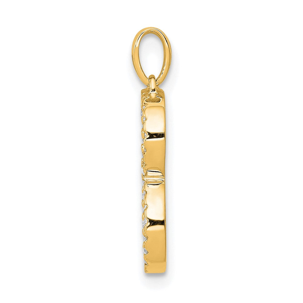 14K Diamond Letter B Initial Pendant