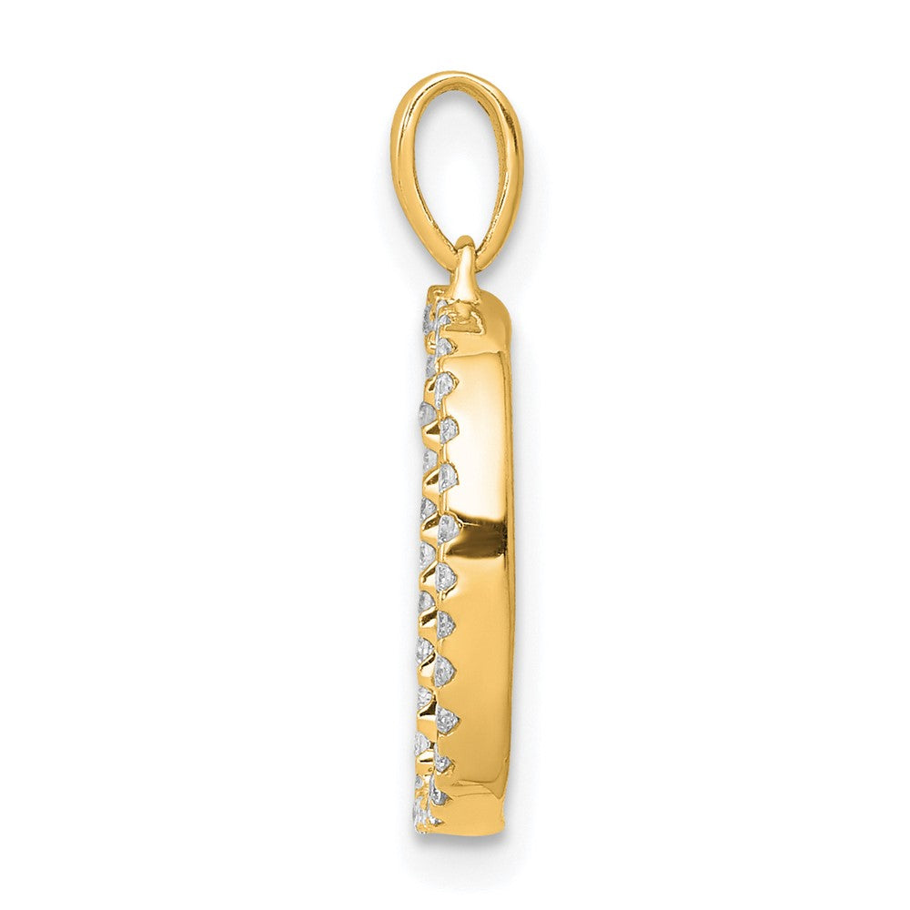 14K Diamond Letter D Initial Pendant