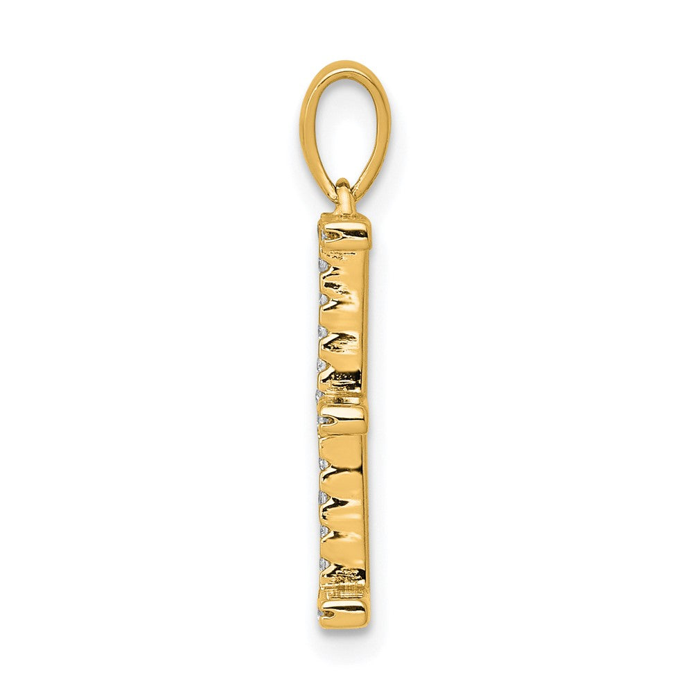 14K Diamond Letter E Initial Pendant