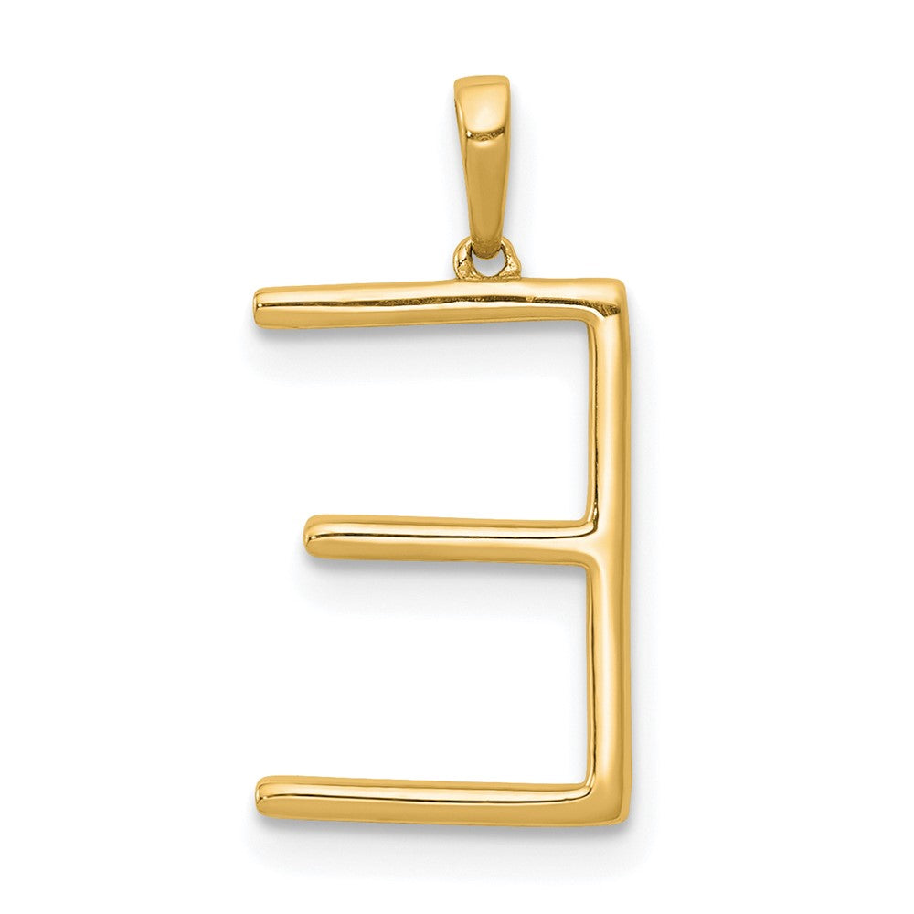 14K Diamond Letter E Initial Pendant
