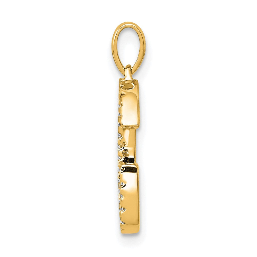 14K Diamond Letter G Initial Pendant