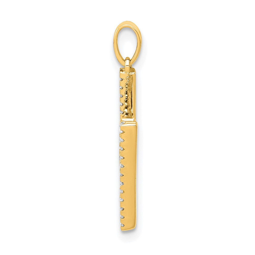 14K Diamond Letter H Initial Pendant