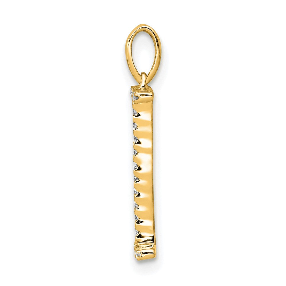 14K Diamond Letter I Initial Pendant