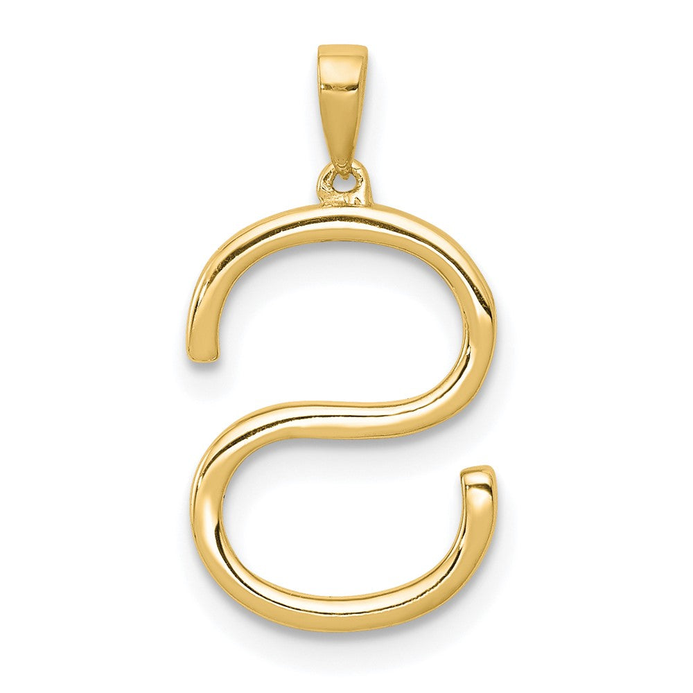 14K Diamond Letter S Initial Pendant
