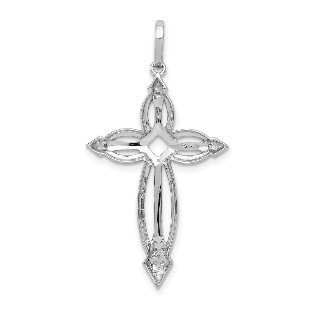 14k White Gold 1/3ct. Diamond Fancy Cross Pendant