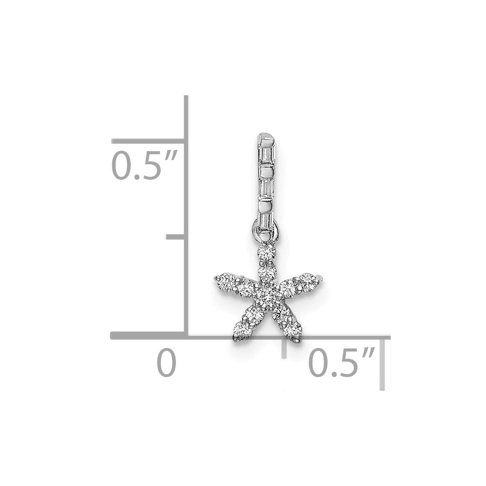 14k White Gold Diamond Star Pendant