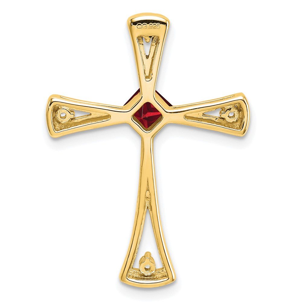 14k Garnet and Diamond Cross Chain Slide