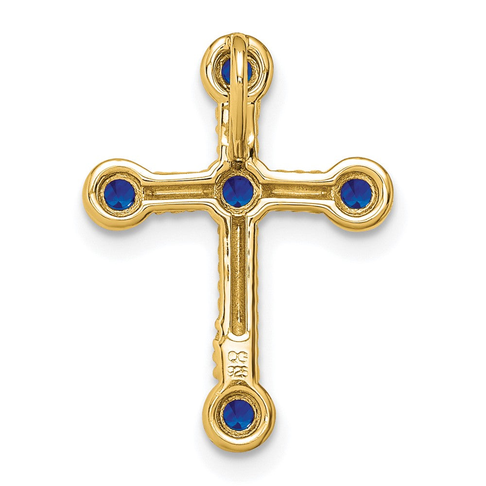 14k Sapphire Cross Chain Slide