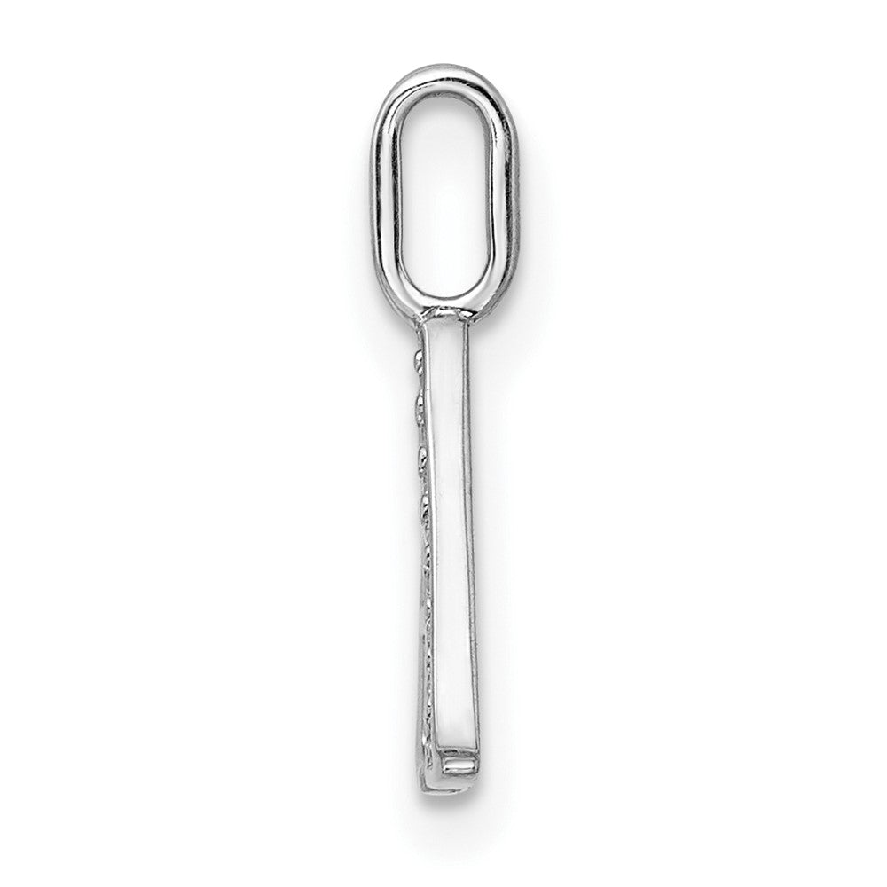 14K White Gold Diamond Letter A Initial Pendant