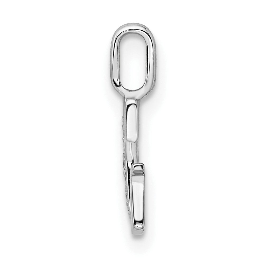 14K White Gold Diamond Letter G Initial Pendant