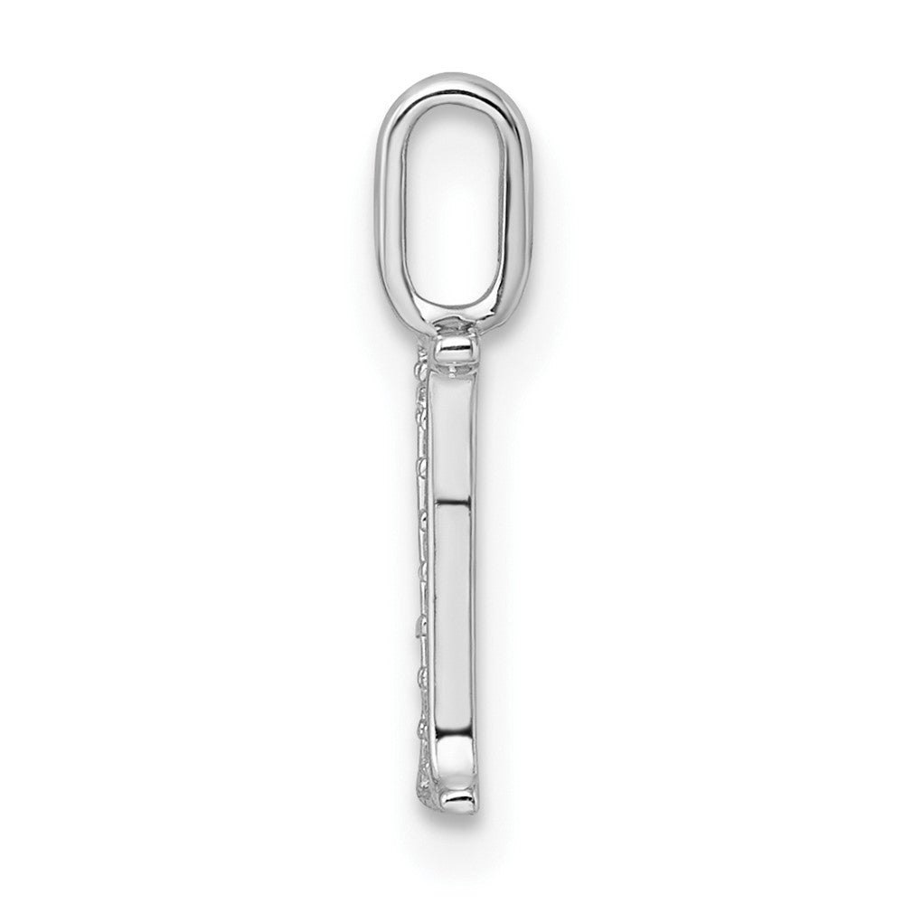 14K White Gold Diamond Letter I Initial Pendant