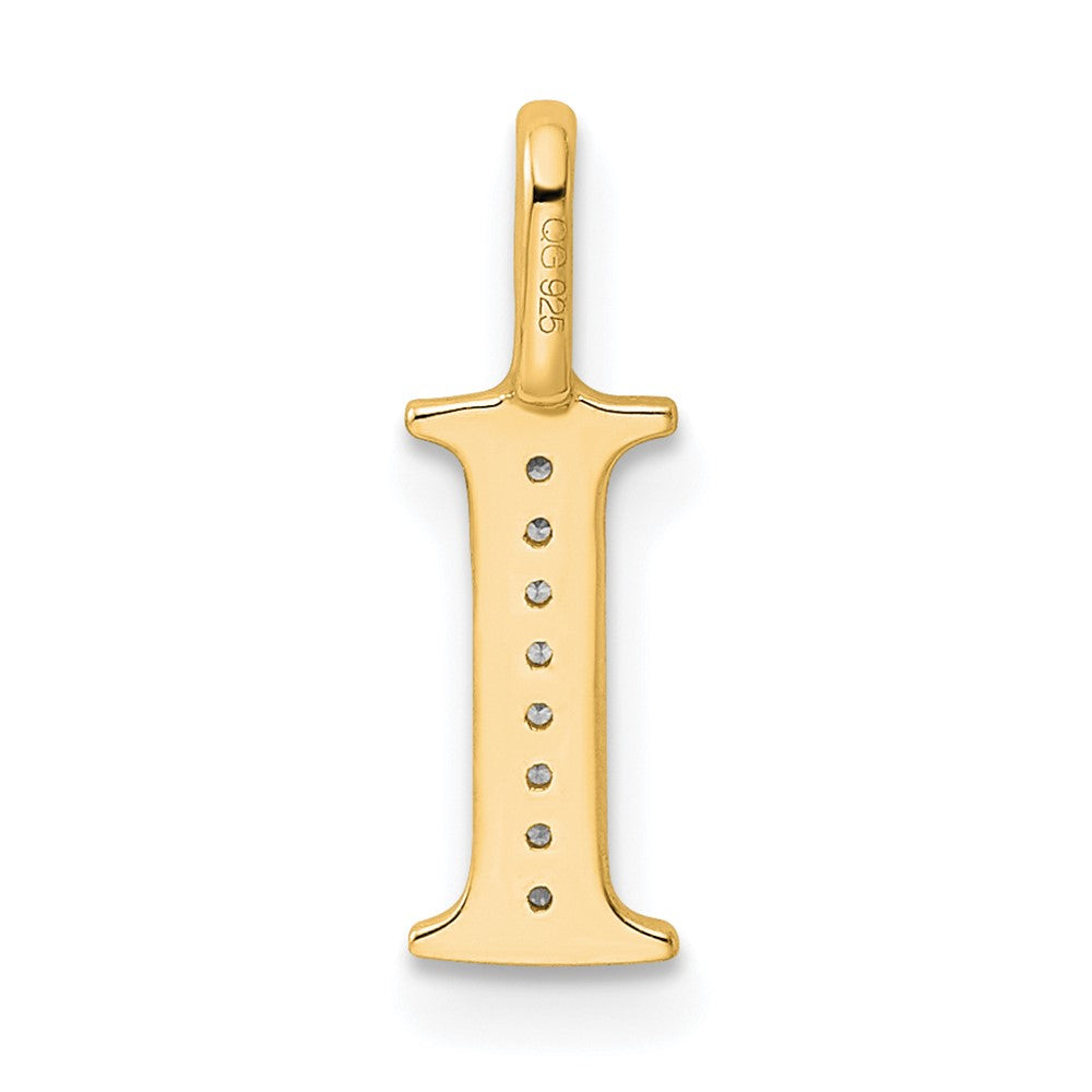 14k Diamond Letter I Initial Pendant