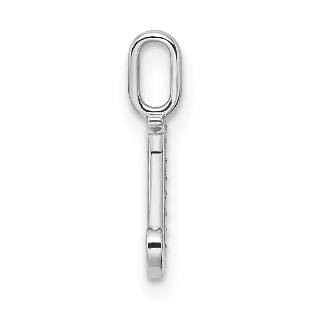 14K White Gold Diamond Letter J Initial Pendant